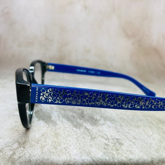 Coach Oval Black Blue And Silver Eyeglasses Glasses Frames NWOT - Picture 3 of 12